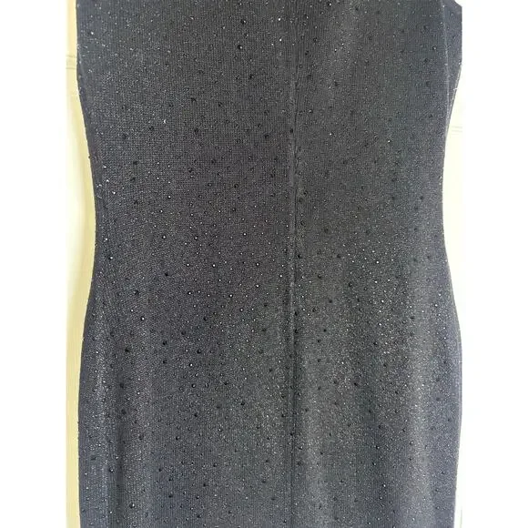 St. John Dress & Jacket Set Sz 6 Black Embellished Knit Evening Outfit - Picture 7 of 16